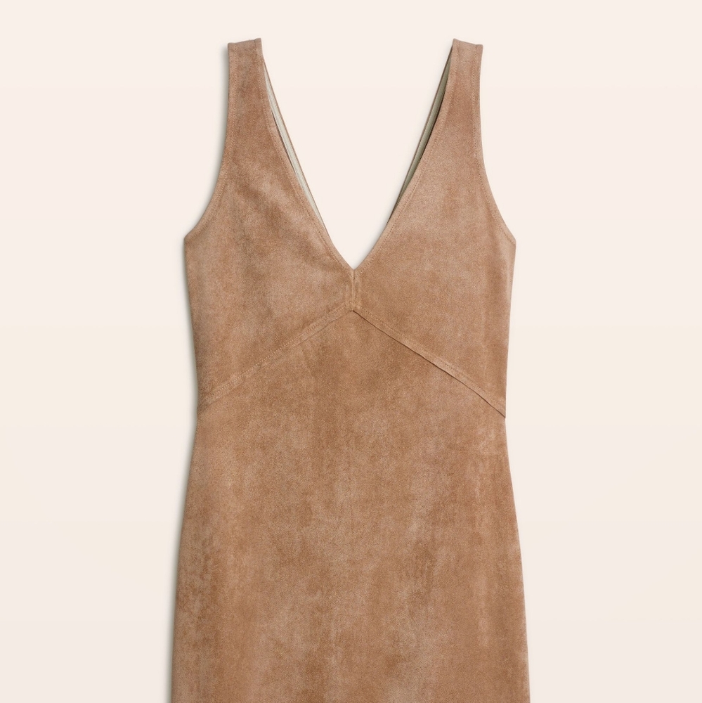 Elegant Tan Sleeveless Dress